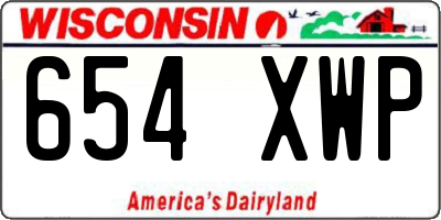 WI license plate 654XWP
