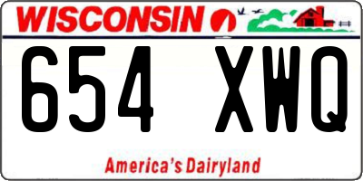 WI license plate 654XWQ
