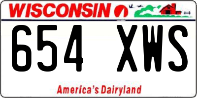 WI license plate 654XWS