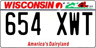 WI license plate 654XWT
