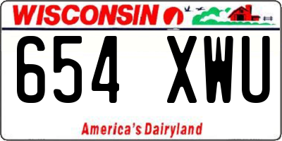 WI license plate 654XWU