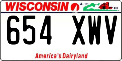 WI license plate 654XWV