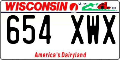 WI license plate 654XWX