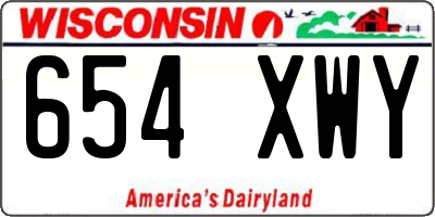 WI license plate 654XWY