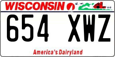 WI license plate 654XWZ