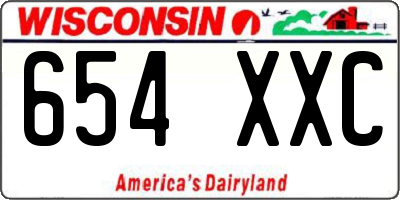 WI license plate 654XXC