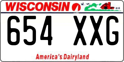 WI license plate 654XXG
