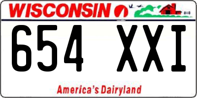 WI license plate 654XXI