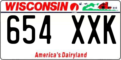 WI license plate 654XXK