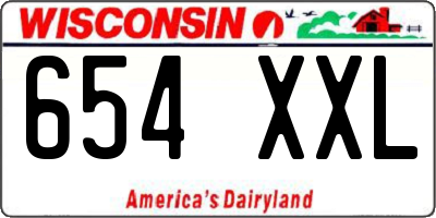 WI license plate 654XXL