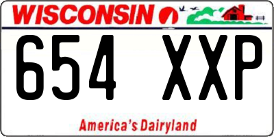 WI license plate 654XXP