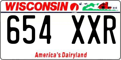 WI license plate 654XXR