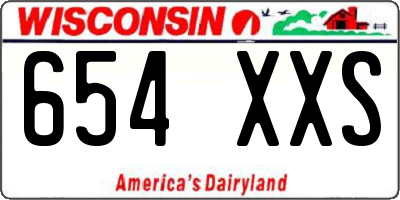WI license plate 654XXS