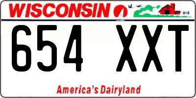 WI license plate 654XXT