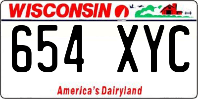 WI license plate 654XYC