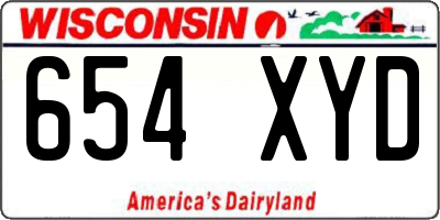 WI license plate 654XYD