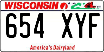 WI license plate 654XYF