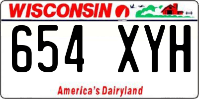 WI license plate 654XYH