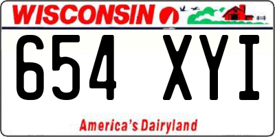 WI license plate 654XYI