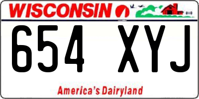WI license plate 654XYJ