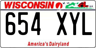 WI license plate 654XYL