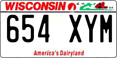 WI license plate 654XYM