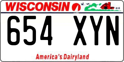 WI license plate 654XYN