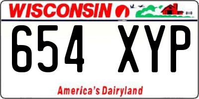 WI license plate 654XYP