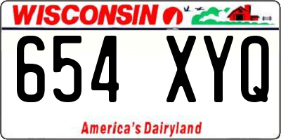 WI license plate 654XYQ