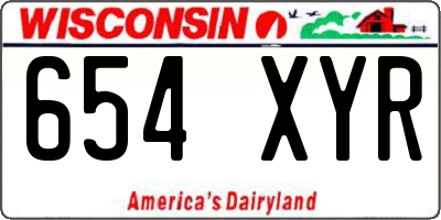 WI license plate 654XYR