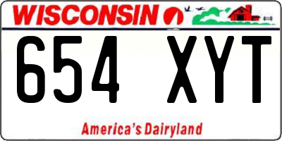 WI license plate 654XYT