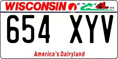 WI license plate 654XYV