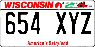 WI license plate 654XYZ