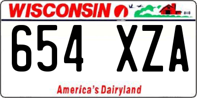 WI license plate 654XZA