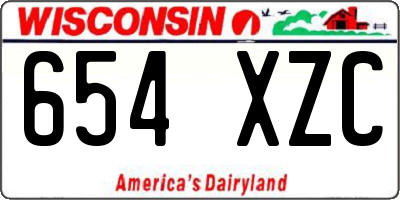 WI license plate 654XZC