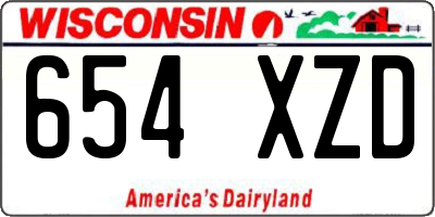 WI license plate 654XZD