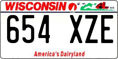 WI license plate 654XZE