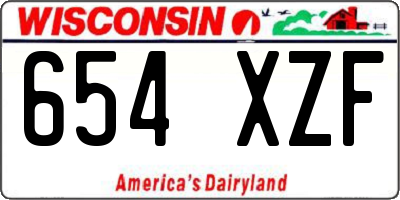 WI license plate 654XZF