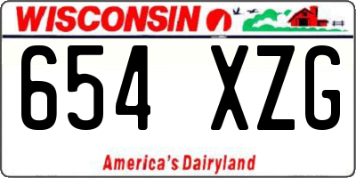 WI license plate 654XZG