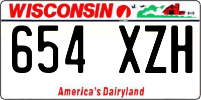 WI license plate 654XZH