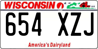 WI license plate 654XZJ