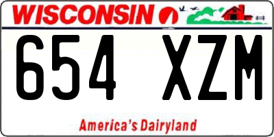WI license plate 654XZM