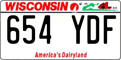 WI license plate 654YDF