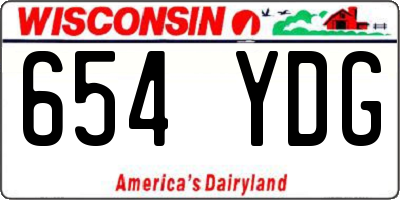 WI license plate 654YDG