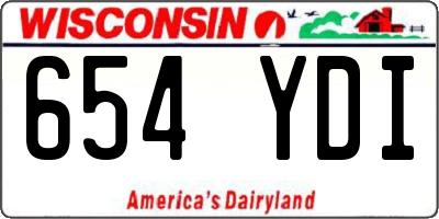 WI license plate 654YDI