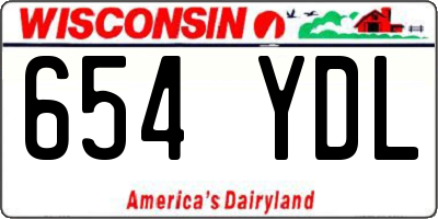 WI license plate 654YDL