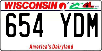 WI license plate 654YDM