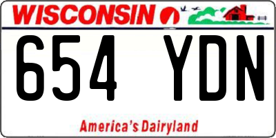 WI license plate 654YDN