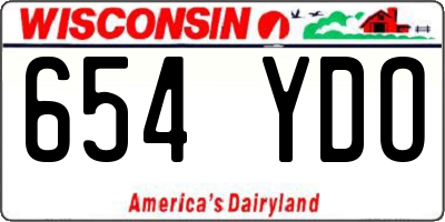 WI license plate 654YDO