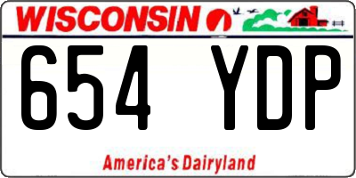 WI license plate 654YDP